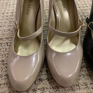 Cream patent leather heels